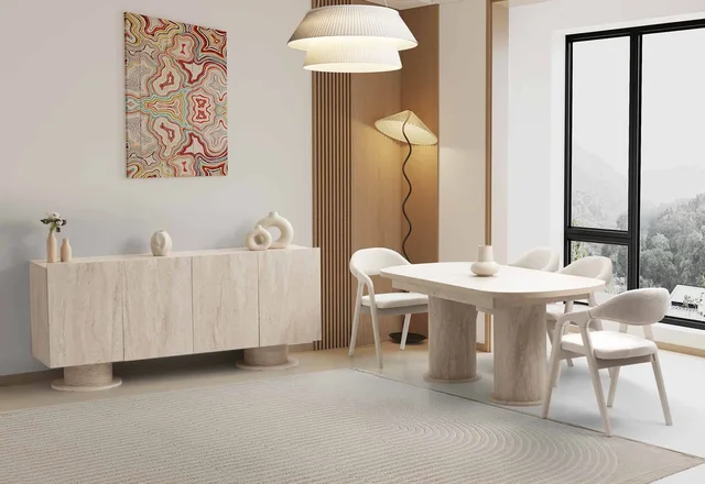 Traverten dining set